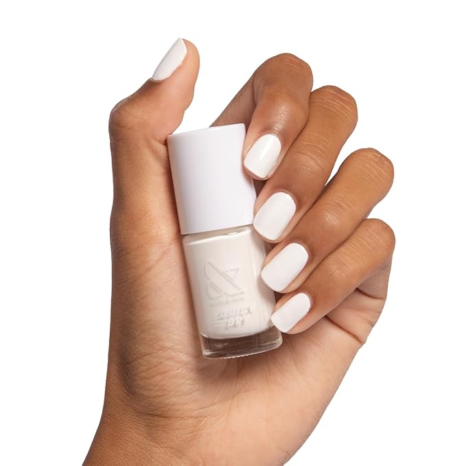 Olive & June Quick Dry Nail Polish | Instant, Fast-Drying, Smudgeproof Color | 15-free, Vegan, Cruelty-Free Formula | Lasts up to 5 Days | Salon-Quality Manicure, Pedicure at Home | Swan Opaque White