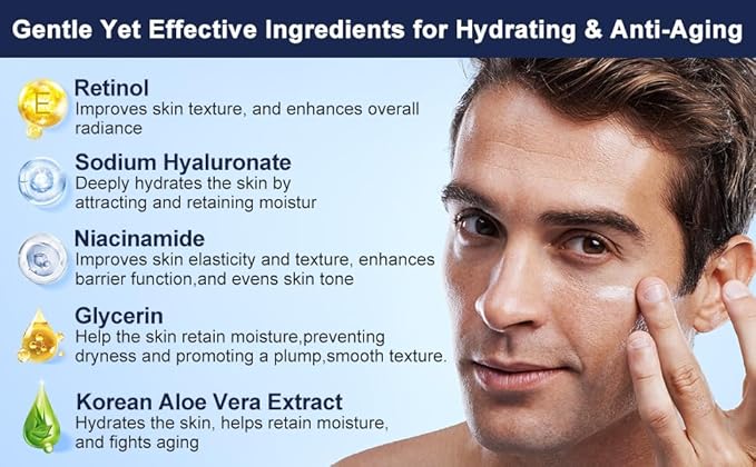 Skin Care for Men,Hydrate,Firm,Anti-Aging & Wrinkle Mens Facial Face Skin Care Routine Kit Set,Christmas Gifts Stocking Stuffers Secret Santa Gift for Men Him Dad Boyfriend Husband Birthday Valentines