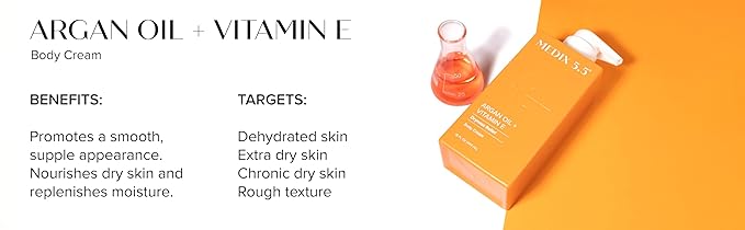 Medix 5.5 Argan Oil Cream + Vitamin E Anti Aging Skin Care Moisturizer Body Cream | Firming Body Lotion Reduces Look Of Wrinkles, Cellulite, Crepey Skin, & Uneven Skin Tone For Women & Men, 15 Fl Oz