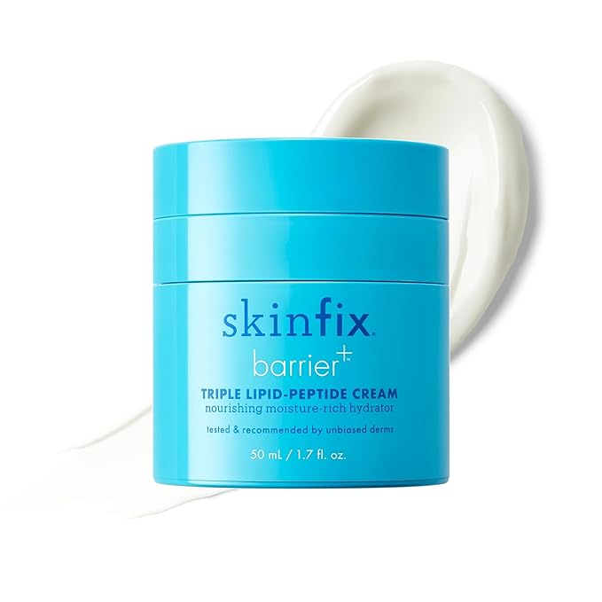 Skinfix Triple Lipid-Peptide Cream - 1.7 oz - Rich Face Moisturizer with Hyaluronic Acid - Hydrates & Restores Dry, Sensitive Skin - Non-Comedogenic, Fragrance Free, Vegan, Cruelty Free