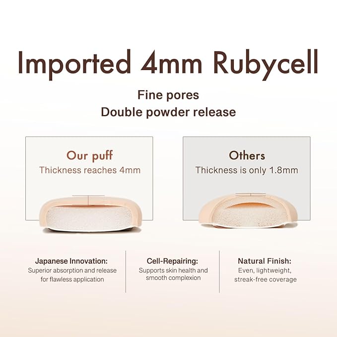 3-Pack Garlic Shape Makeup Puffs, High-Density Rubycell for Oil Control & Full Coverage, Firm PU Leather Backing for Flawless Cream Skin Finish, for Liquid & Cream Makeup & Storage Case