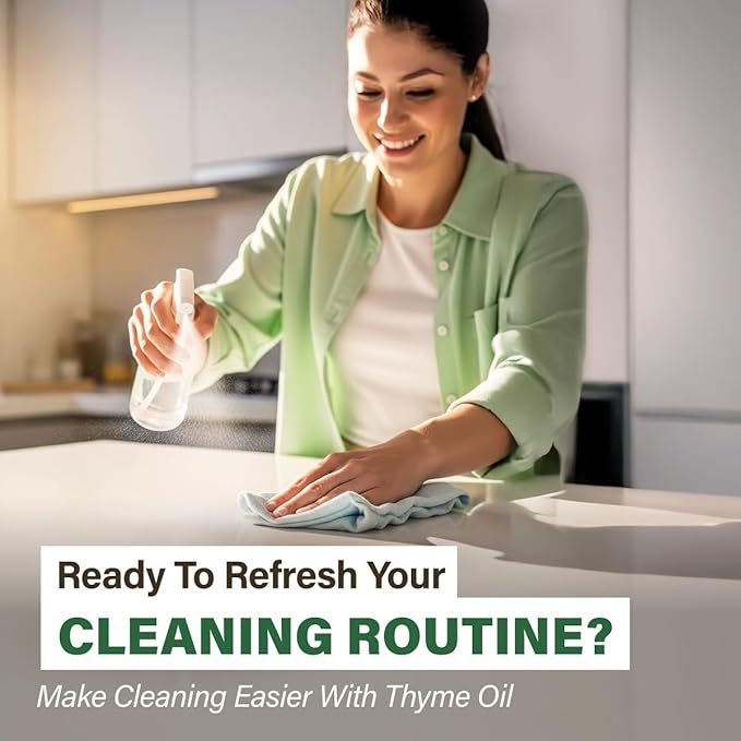 KUKKA Thyme Essential Oils - 4 Fl Oz - for Hair, Skin, Diffuser, Aromatherapy & DIY Soap Making Scent