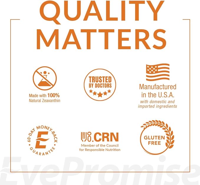 EyePromise Zeaxanthin & Lutein Eye Vitamin - 180 Softgels, 90-Day Supply - Eye Health Supplement with 10mg Zeaxanthin & 10mg Lutein to Support Healthy Vision