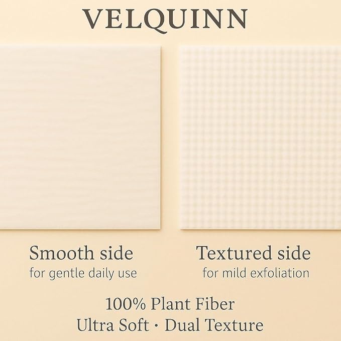 Velquinn Ultra Soft Face Towels, 100% Organic, Biodegradable, Hypoallergenic, Dermatologist Tested | 50 Count Pack for Daily Gentle Cleansing Pure - Eco-Luxurious Skincare You Can Trust