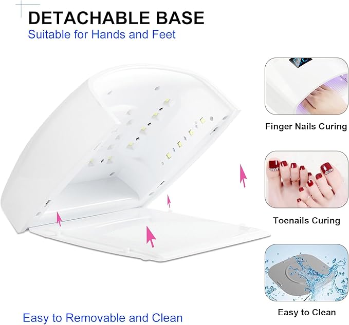 66W UV LED Nail Lamp, Professional Rechargeable Cordless UV Light for Gel Nails,5 Timer Settings Gel Nail Light, Nail Dryer Nail Art Manicure Tools for Home and Salon