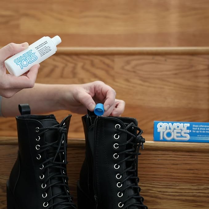 On Your Toes Natural Foot and Shoe Odor Eliminator –Shoe Deodorizer with Body Powder to Neutralize Smelly Odors – Long-Lasting, Fast-Acting Foot Powder for Kids and Adults (3 Pack)