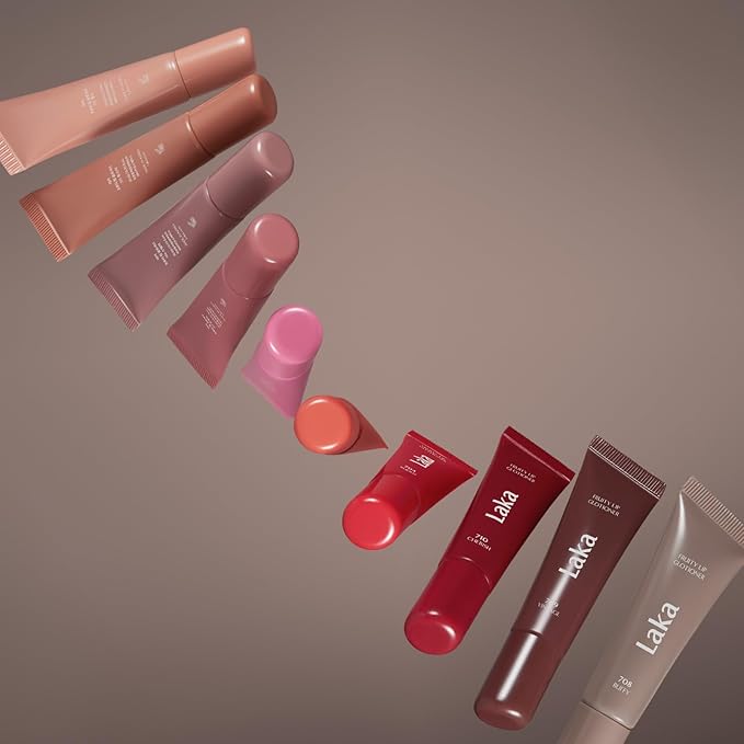 Laka Fruity Lip Glotioner, 10ml/0.33 fl.oz, Lip Gloss with High Shine Vivid Colors, Jelly tip for Hygienic & Easy Application, Plumping Conditioner, Vegan, K-Beauty (#702 Melts)