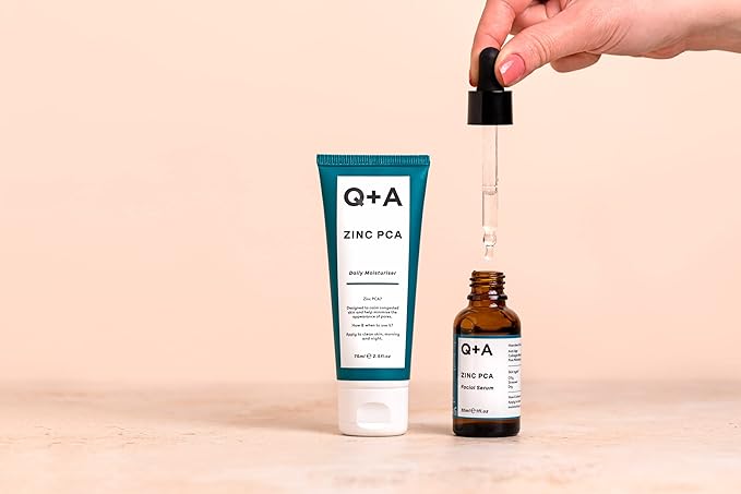 Q+A Zinc PCA Daily Moisturizer (75ml), Hydrating Moisturizer Face Cream for Oily and Blemish-Prone Skin, with Niacinamide and Ginseng, Oil Control and Pore Minimising, Fragrance Free Skincare