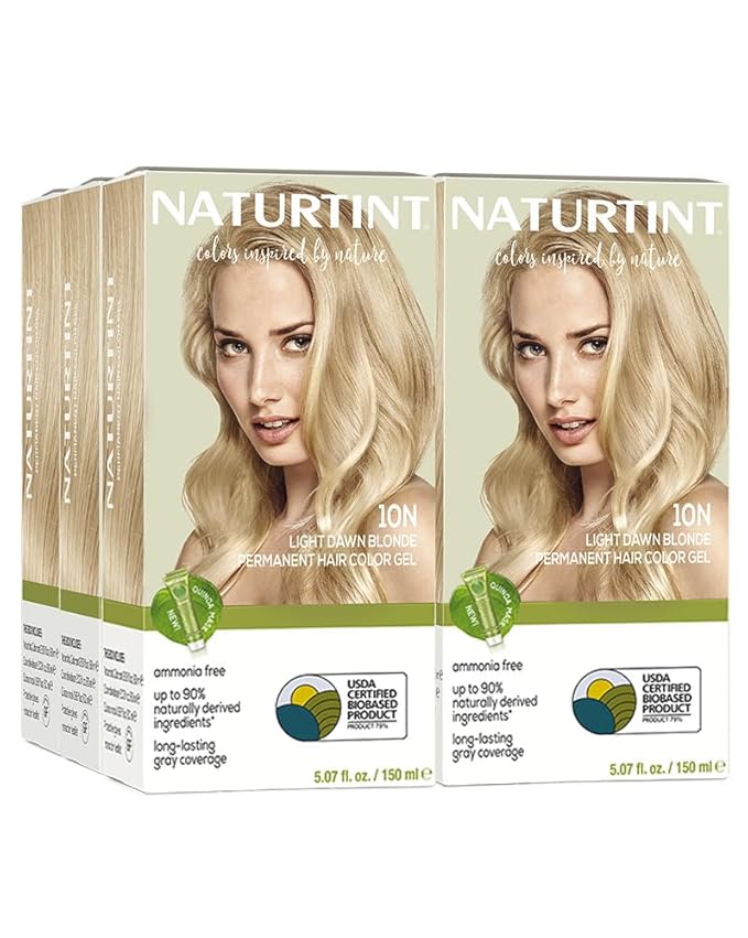 Naturtint 10N Light Dawn Blonde Permanent Hair Color (Pack of 6), Ammonia Free, Vegan, Cruelty Free, up to 100% Gray Coverage, Long Lasting Results (Packaging may vary)