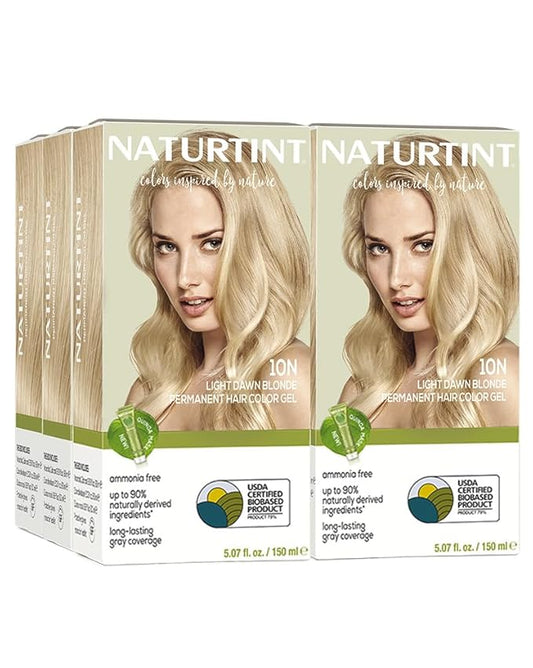 Naturtint 10N Light Dawn Blonde Permanent Hair Color (Pack of 6), Ammonia Free, Vegan, Cruelty Free, up to 100% Gray Coverage, Long Lasting Results (Packaging may vary)