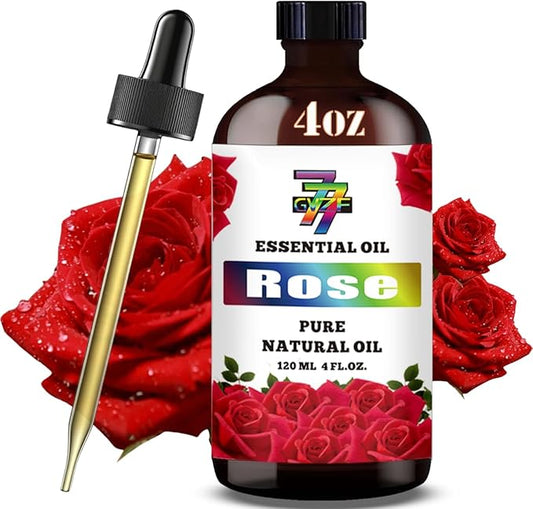 Rose Essential Oil (4 oz/120 ml) — Rose Oils for Aromatherapy, diffusers, humidifiers, Home fragrances, DIY Skincare, soap Making, DIY Candle, Relaxation, Yoga, and Meditation