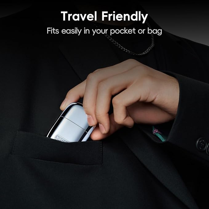 yoose Nose Hair Trimmer, Alloy Rechargeable Nose Hair Trimmer for Men Women, IPX7 Waterproof, Detachable Head, Easy to Clean, Portable Travel Size Nose Trimmers, Dual Edged Blades, Painless, Silver