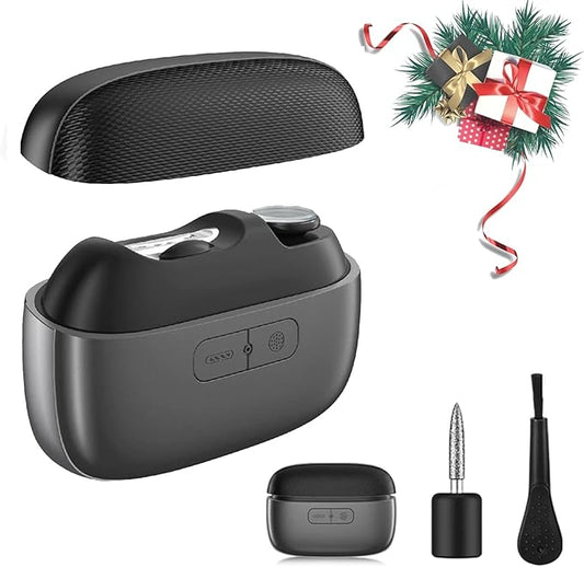 3-in-1 Automatic Electric Nail Clipper with Polishing, Upgraded Electric Nail Trimmer Polisher with LED Light and Nail Scraps Storage, Portable Smart Nail Clipper for Thick Toenails Seniors (Black)