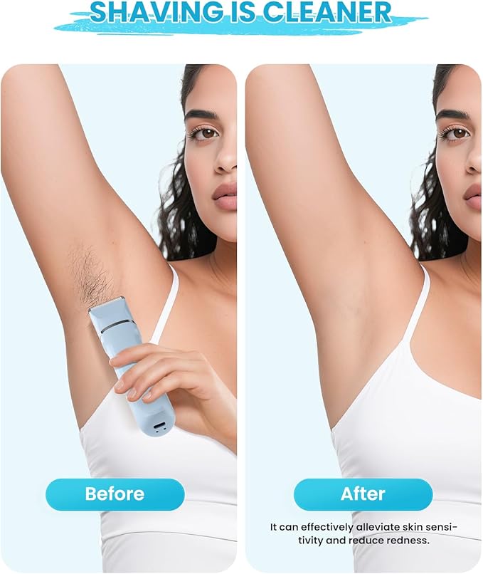 Bikini Trimmer for Women - 5 in 1 Electric Razors for Lady Pubic Facial Nose Body Leg Hair Removal, Waterproof Electric Shaver for Women Private Area Sensitive Skin, Personal Hair Trimmer