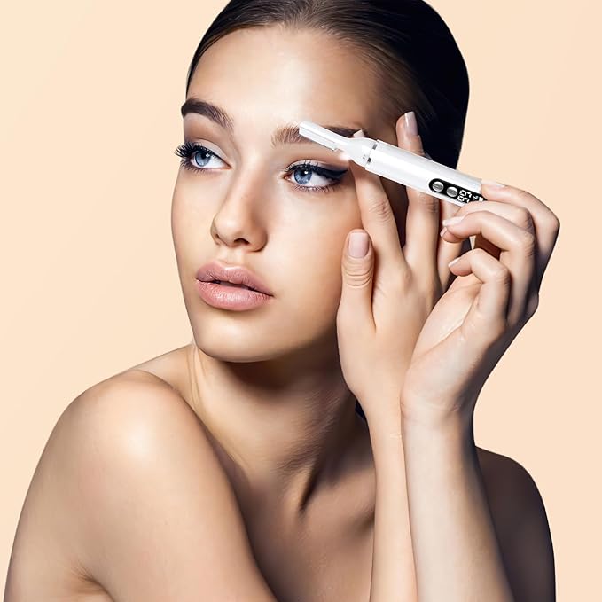 Eyebrow Trimmer Electric Eyebrow Razor with Digital Display LED Light, 2-Speed Eyebrow Shaver Rechargeable Facial Hair Remover Trimmer for Women, Painless Face Hair Removal for Upper Lip Peach Fuzz