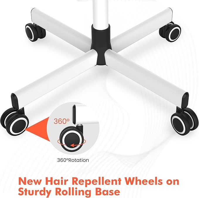 TASALON Professional Facial Steamer on Wheels, Hot Ozone Face Steamer for Facial, Esthetician Steamer for Salon Beauty and Spa, Mist Face Steamer for Facial Deep Cleaning Skin Care Equipment- White