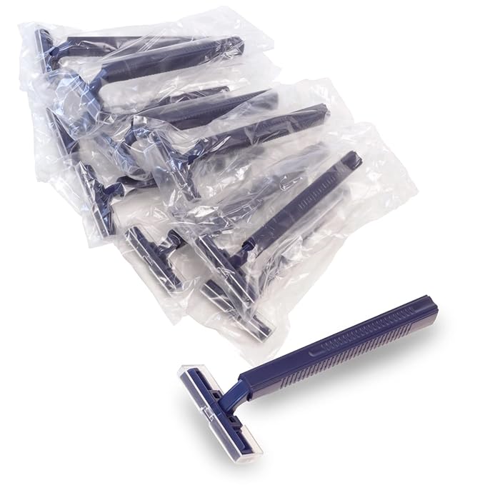 Freshscent (144 Pack) Individually Wrapped Twin Blade Razors with Clear Safety Cap, Disposable, Bulk Packed, Sold by the Case. Unisex.