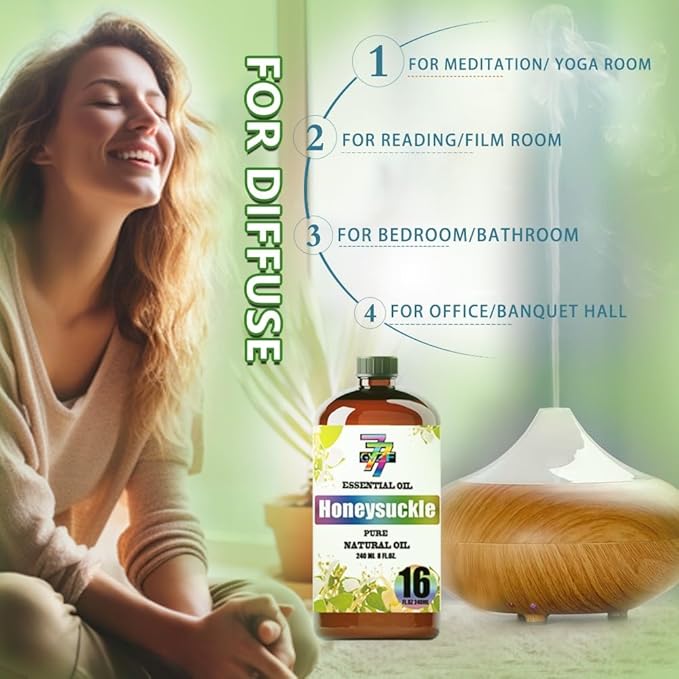 Honeysuckle Essential Oil (16 oz / 480 ml) – Honeysuckle Oils for diffusers, humidifiers, Home Baths, Cleaning Products, Yoga, DIY Soaps and DIY Scented Candles