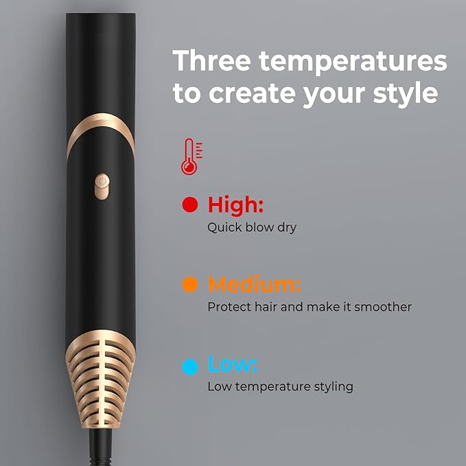 5 in 1 Blow Dryer Brush,Hair Dryer Brush with Detachable Air Styler,Negative Ionic Magic Hair Styler,Hot Air Brush for Women Volumizer,Straightener,Drying