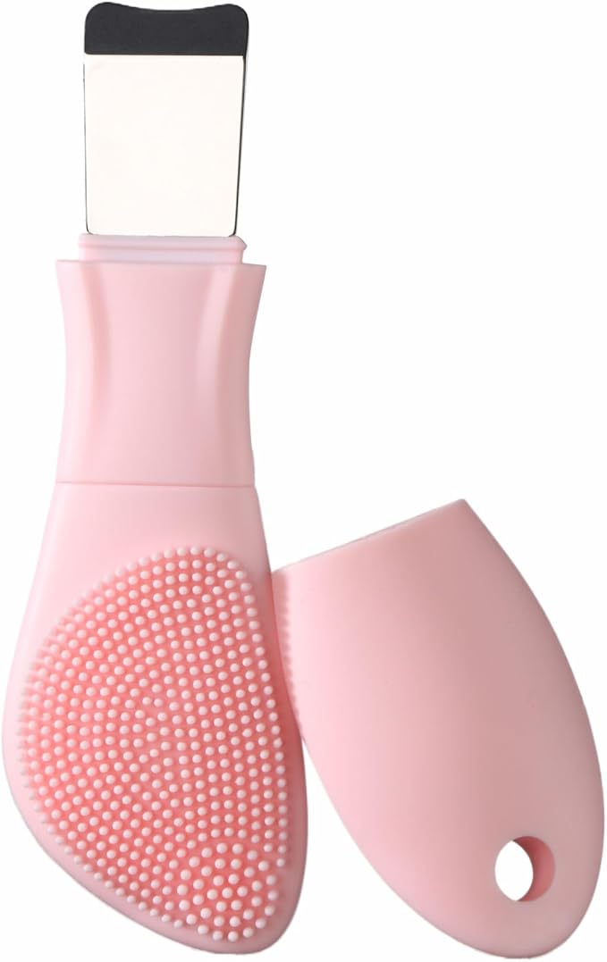 Blackhead Remover & Silicone Face Scrubber,Face Spatula,Facial Cleansing Brush, Pore Brush, Face Scrubber Exfoliator for Facial Deep Cleansing (Pink)