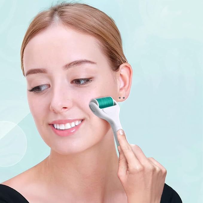 Derma Roller for Face and Body - Angel Kiss 4 in 1 Titanium Microneedling Roller Kit Micro Needle Microneedle Roller, 300 and 720 Needles 0.25mm,1200 Needle 0.3mm, Microdermabrasion Roller Men Women