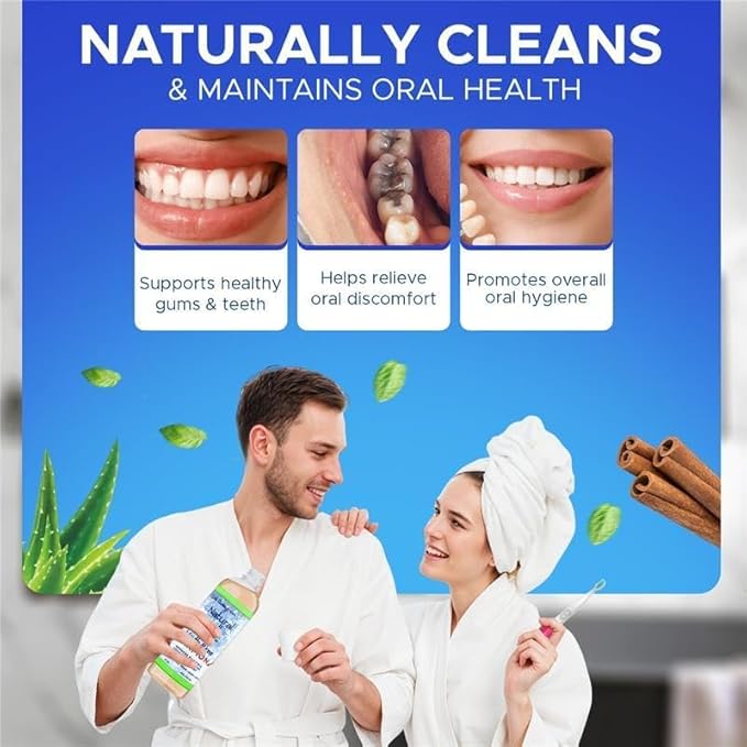 Natural Pink Himalayan Saltwater Mouth Rinse | Organic Mint Flavor I Fluoride Free Freshens Breath | Alcohol & Cruelty Free | Teeth Cleaner Mouthwash & Rinse for Healthy Gums | Non GMO-16 FL Oz