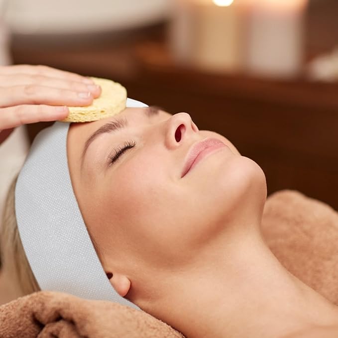 WILLBOND 200 Pieces Disposable Spa Facial Headbands Stretch Non Woven Facial Headband Skin Care Hair Band with Soft Convenient Closure for Women Salons (White, Pink, Black)