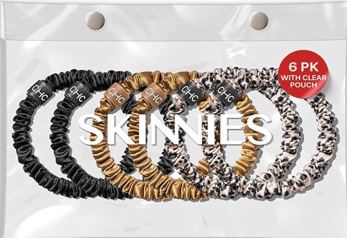 SUNDAYSILKS™ Luxurious Mulberry Silk Scrunchies for Women & Girls | No-Slip, Silky Hair Ties for Natural, Curly, Thin or Thick Hair | Gentle Hold for Ponytails & Sleep | Mini to Large Sizes [6 Pack]