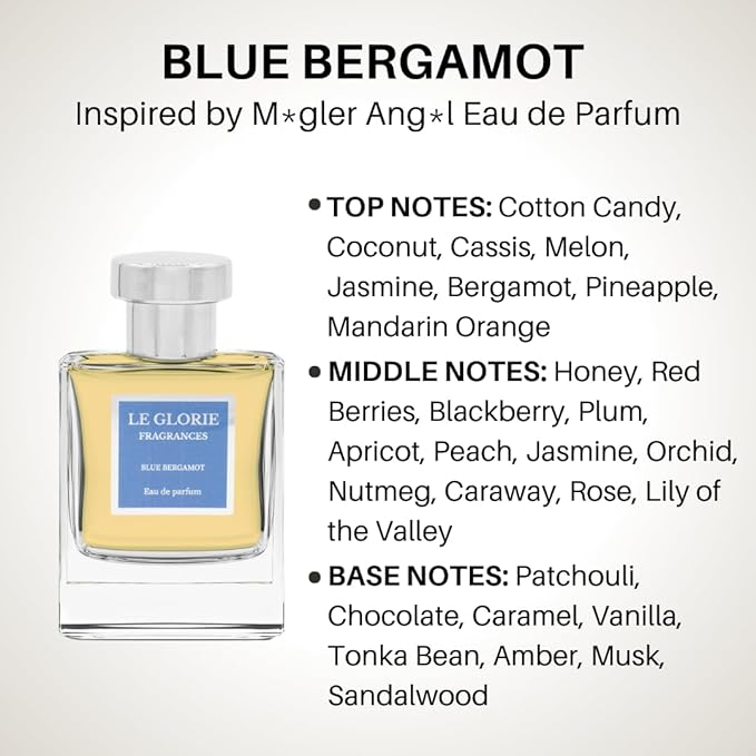 Inspired by M.gle.r's A.ng.l Thierry EDP, Blue Bergamot Eau de Parfum, Long Lasting 12-14 Hours Perfume Spray for Women, All Skin Types, Cruelty Free - 1.7 oz 50ml
