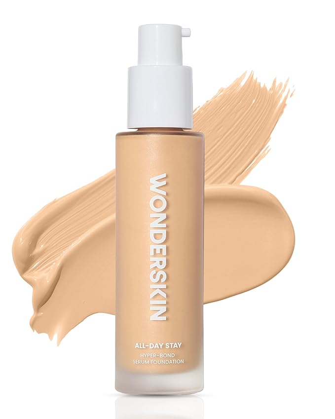 Wonderskin Hyper Bond All-Day Stay Serum Foundation – Waterproof, Transfer-Proof, 24HR Longwear Face Makeup with Niacinamide & Hyaluronic Acid – Lightweight, Natural Finish (Halo)