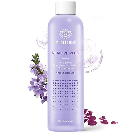 Modelones Acetone Nail Polish Remover, Gel Polish Remover with Jojoba Oil Gentle Professional Soak Off Removal for Press On Nails Glue Acrylic Dip Powder Nail Care Gift for Women 8 Fl Oz, Lavender