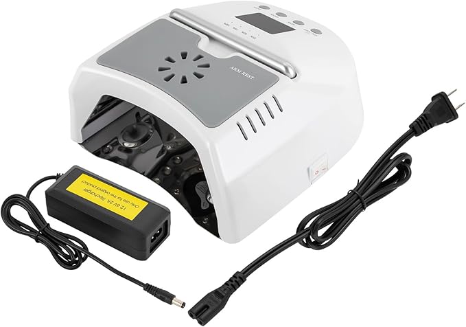 Professional 72W Nail Lamp with LCD Digital Timer, Fast 30s Cure LED Nail Dryer for Gel Polish, Portable UV/LED Light for Salon & Home Nail Art (White)