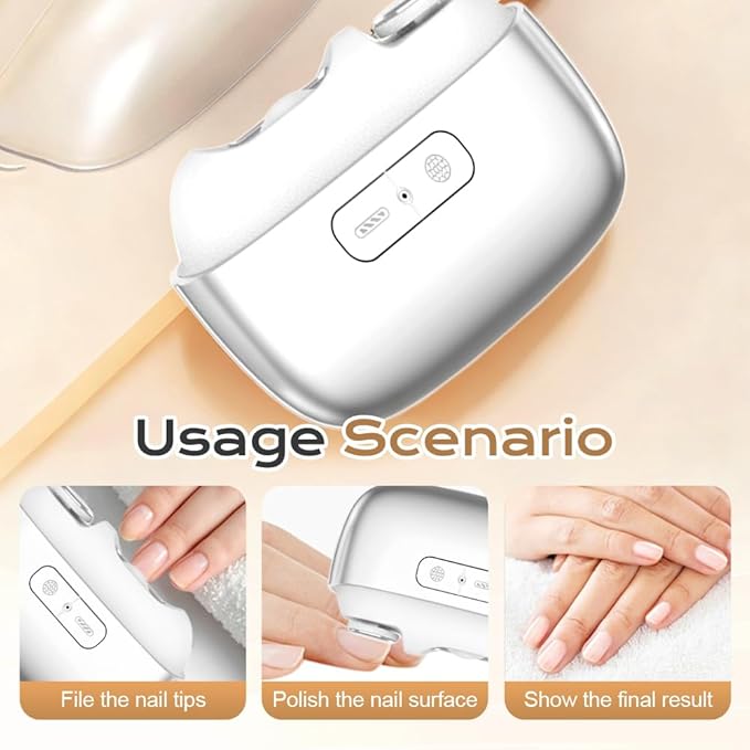 3-in-1 Automatic Electric Nail Clipper with Polishing, Upgraded Electric Nail Trimmer Polisher with LED Light and Nail Scraps Storage, Portable Smart Nail Clipper for Thick Toenails Seniors (Black)