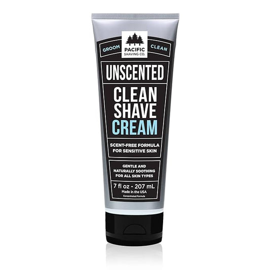 Pacific Shaving Company Clean Shaving Cream - Shea Butter + Vitamin E Shave Cream for Hydrated Sensitive Skin - Clean Formula for a Smooth, Anti-Redness + Irritation-Free Shave Cream (7 Oz)