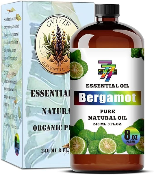 Bergamot Essential Oil (8 oz / 240 ml) – Bergamot Oils for diffusers, humidifiers, Home Baths, Cleaning Products, Yoga, DIY Soaps and DIY Scented Candles