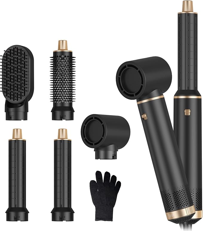 5 in 1 Hair Dryer Brush, Negative Ion Air Styler Wrap Hair Styler Upgrade Blow Dryer Brush Air Curler for Hair, Blowout Brush Set As A Gift for Straight/Curl/Drying/Smoothing