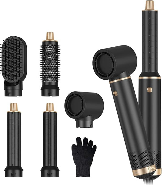 5 in 1 Hair Dryer Brush, Negative Ion Air Styler Wrap Hair Styler Upgrade Blow Dryer Brush Air Curler for Hair, Blowout Brush Set As A Gift for Straight/Curl/Drying/Smoothing