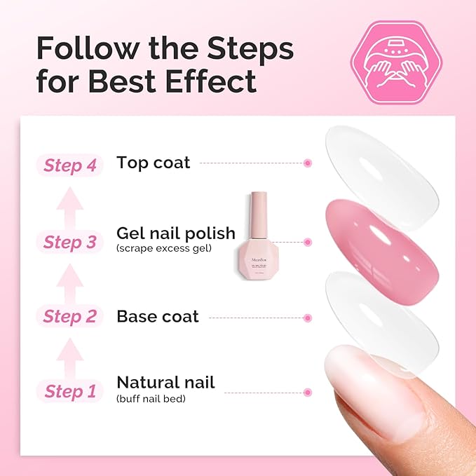 MelodySusie Jelly Gel Nail Polish Set,6 Transparent Colors,Milky or Jelly Texture,Autumn and Winter Dark Colors Soak Off UV LED Light Cure or Salon Manicure and Nail Art DIY at Home