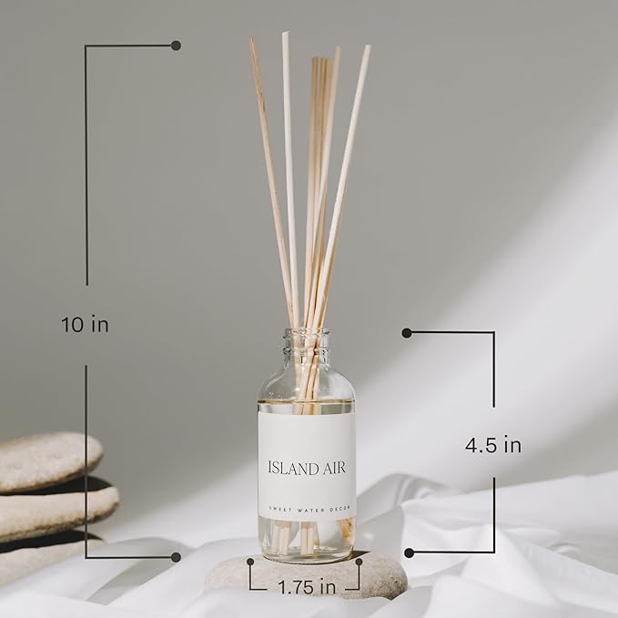 Sweet Water Decor Lavender and Sage Reed Diffuser - Spring Lavender Reed Diffuser for Home and Office with Long Lasting Fragrance - Made in The USA