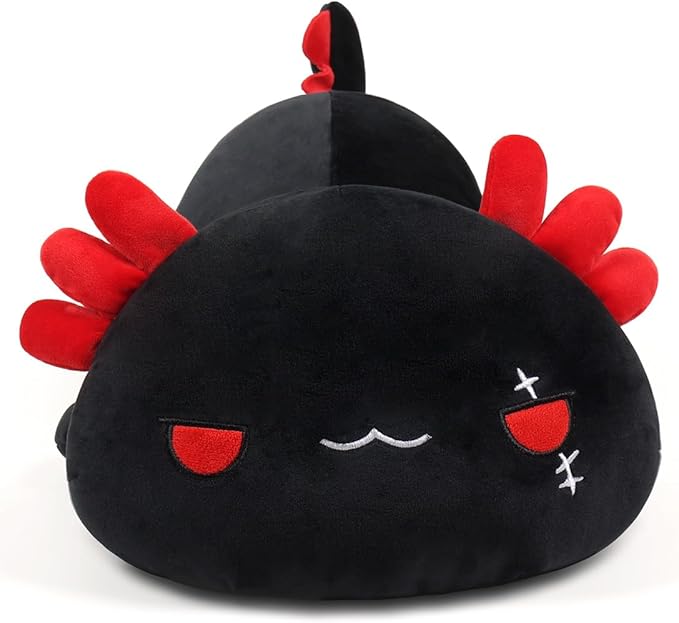 Black Axolotl Plush Pillow Cute and Soft Axolotl Stuffed Animal Kawaii Plushie Toy Great Gift for Kids and Adult, 19.7"