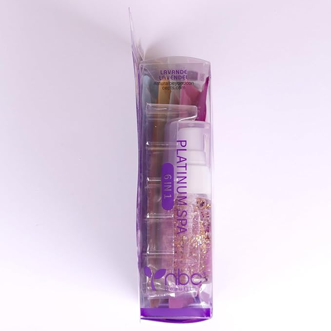 Pedicure Foot Soak Set - Upgraded 6 in 1 Foot Spa, Foot Bath Spa, Pedicure Kit for Tired & Dry Cracked Feet, Athletes Feet, Bad Odor, Softens Calluses (3 Set Lavender)