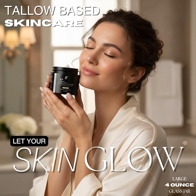 ZF 100% Grass Fed Beef Tallow for Skin Care - Face + Body - Natural Organic Lotion - Whipped Moisturizer for Sensitive Skin 4 FL. oz. (Unscented)