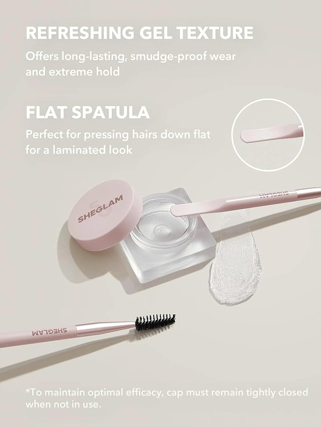 SHEGLAM Set Me Up Brow Hold Eyebrow Gel Long Lasting Waterproof Smudge Proof Shaping Eye Brow Wax - Crystal Clear