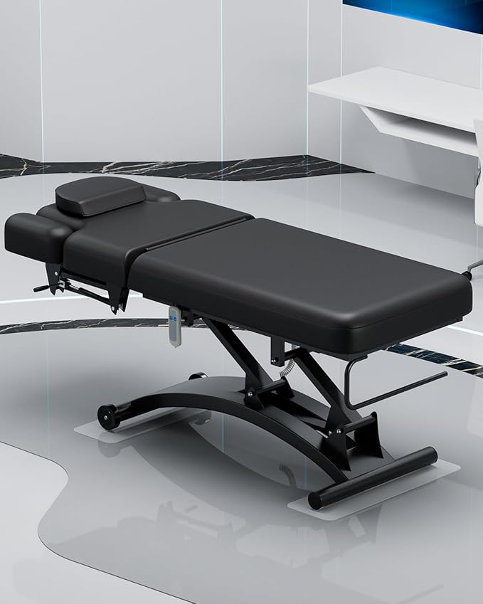 SyyBhb Professional Hi-Lo Bobath Table, Electric Lift Massage Table, Haydrulic Adjustable Backrest Downward for Acupuncture Treatment/Facial/Beauty/Spa/Physical Therapy