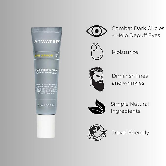 ATWATER Men’s Facial Skin Care Kit – Skin Armor Facial Moisturizer, Eye Armor Depuffing Cream & Smooth Target Shave Cream – Antioxidant-Rich, Non-Toxic, Vegan