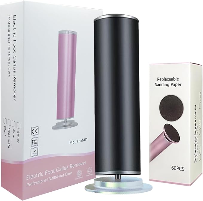 2025 Dermave Electric Foot Callus Remover for feet, ProfessionalPedicure Tool forDead Skin Removat, Best Electrie-Foot File for Women with 60 Sandpaper Discs for Soft Smooth feet