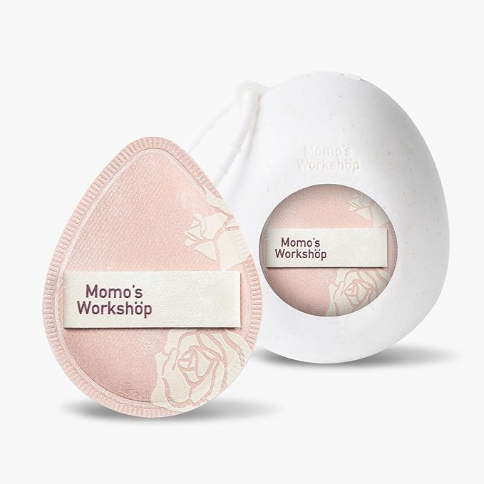 Makeup Sponge, Rubycell, Egg Shape, Foundation Sponges with Glossy PU Leather, for Liquid/Sheer Foundations, Cosmetic Puff, Medium Bounce,Travel Friendly & Reusable,2pcs & Storage Case