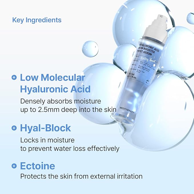 Meditherapy Hyaluronic Acid Serum XXL 150ml (5.07 fl.oz.) – Ultra Hydrating Serum for Glowing Skin, Non-Sticky, Anti-Aging & Wrinkle Care, Korean Skin Care
