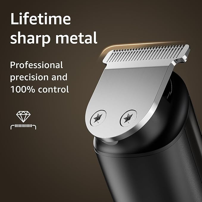 SHPAVVER Beard Trimmer for Men: Professional Barber Hair Clippers - 12-in-1 Cordless Grooming Kit - Waterproof Electric Razor with Turbo Speed & Precision Blades