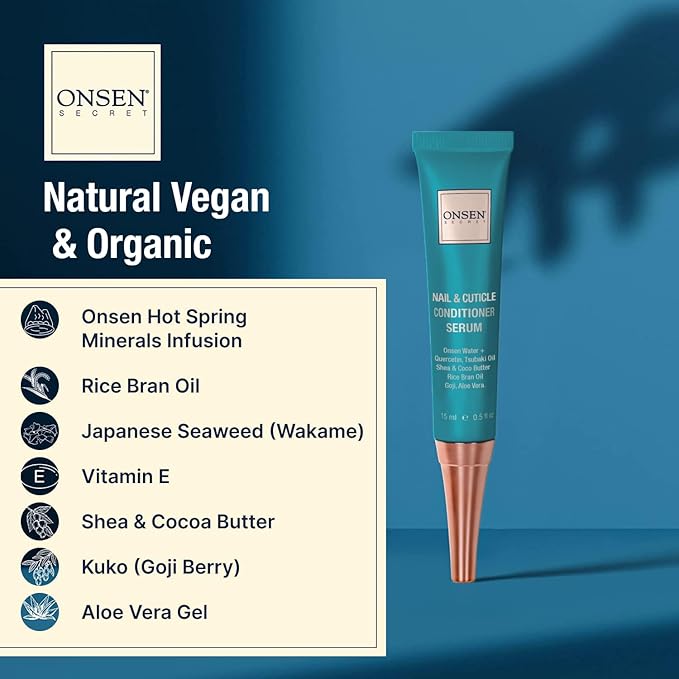 Onsen Japanese Nail File Buffer Sparkle-KIT 1.0, A Free 120/180 Grit Nail File,3-Way Buffer Block, Cuticle Serum with Cuticle Oil in Action-15ml, Optimum Care Series